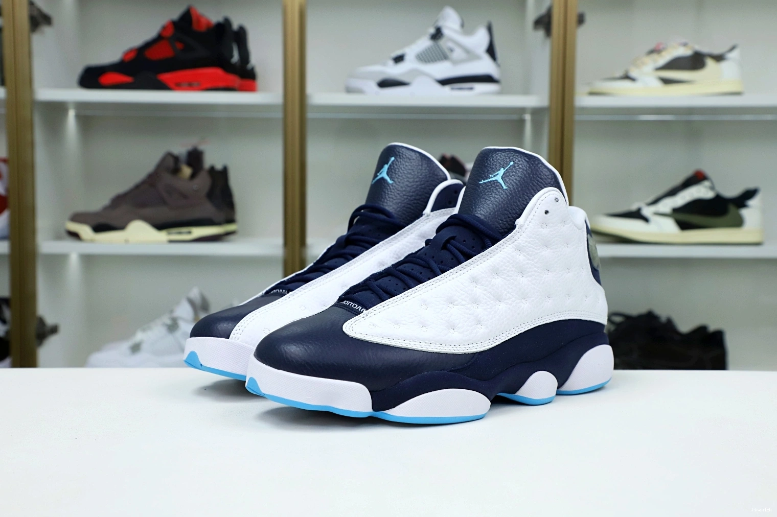 AIR POWDER 13 414571-144 WHITE JORDAN OBSIDIAN RETRO BLUE 0731